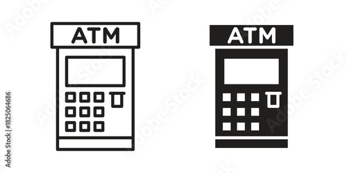 ATM machine icons. High-quality vector designs