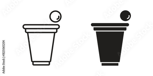 Beer pong icons. High-quality vector designs