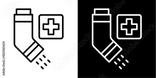 Inhaler  Icon Set White Mix Style Collection