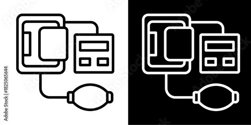 Blood Pressure Gauge  Icon Set White Mix Style Collection