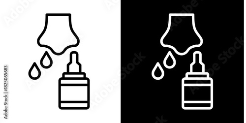 Nasal Spray  Icon Set White Mix Style Collection