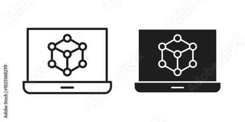 Computer simulation icons. High-quality vector designs