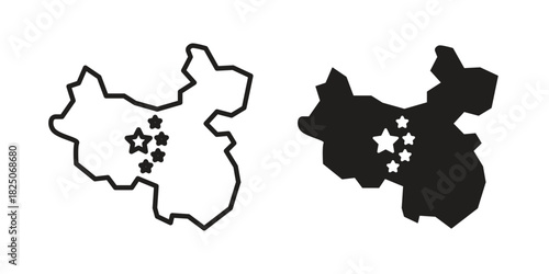 China map icons. High-quality vector designs