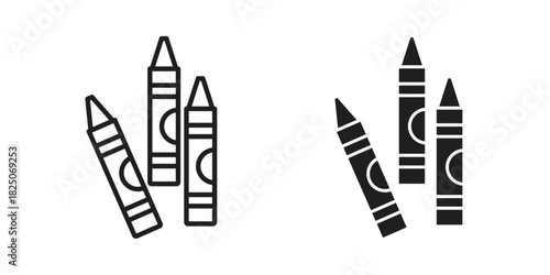 Crayon icons. High-quality vector designs
