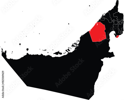  Vector Map of Dubai on the Map of the UAE