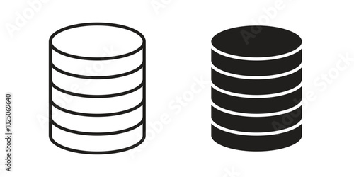 Cylinder database icons. High-quality vector designs