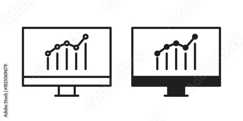 Data Analysing icons. High-quality vector designs