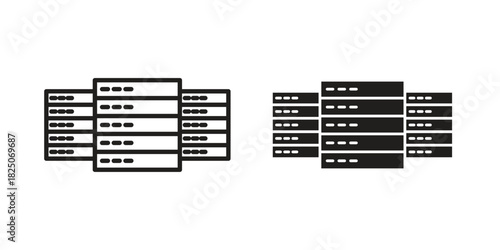 Data center icons. High-quality vector designs