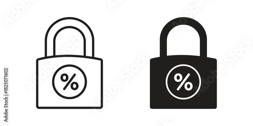 Fixed rate mortgage icons. High-quality vector designs