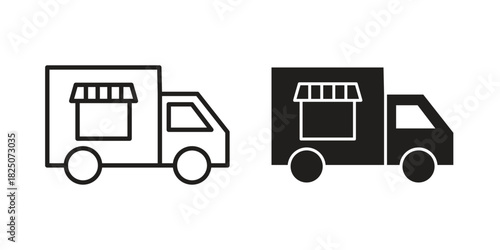 Food truck icons. High-quality vector designs