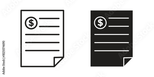 Invoice icons. High-quality vector designs