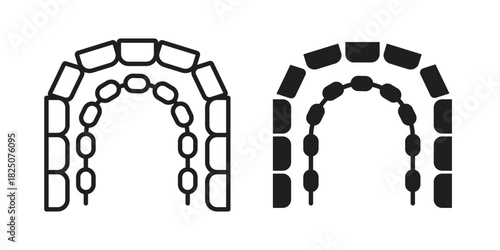 Lingual braces icons. High-quality vector designs