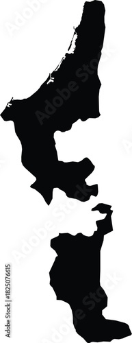 Ras Al Khaimah Map Silhouette Isolated Region of UAE