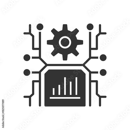 Data Analysis Icon - Chart With Gear Icon