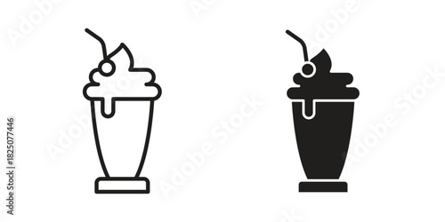 Milkshake icons. High-quality vector designs