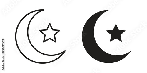 Moon and star icons. High-quality vector designs
