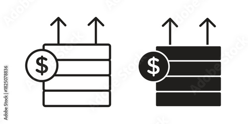 Operating profit loss icons. High-quality vector designs