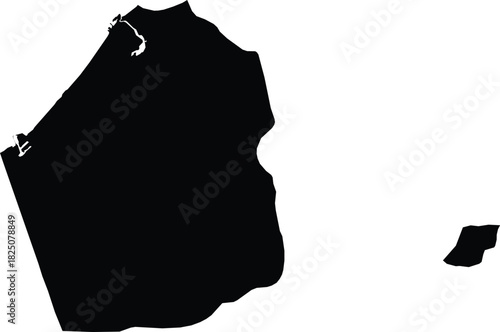 Dubai Map Silhouette Isolated Region of the UAE