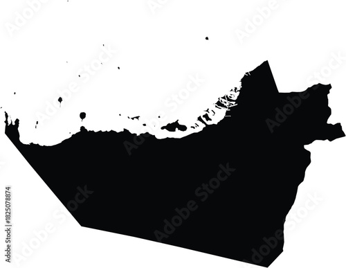 Abu Dhabi Map Silhouette Isolated Region of the UAE