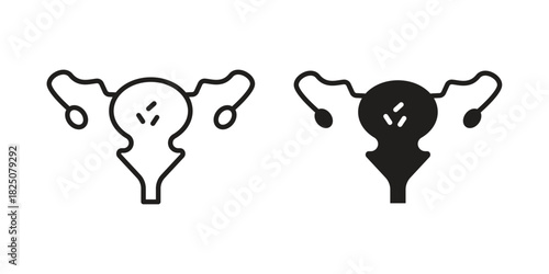 Pelvic inflammatory disease icons. High-quality vector designs