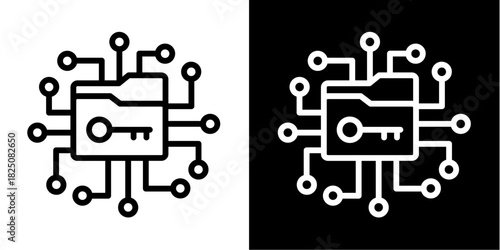 Gdpr Digital Network  Icon Set White Style Collection
