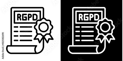 Rgpd Certified  Icon Set White Style Collection
