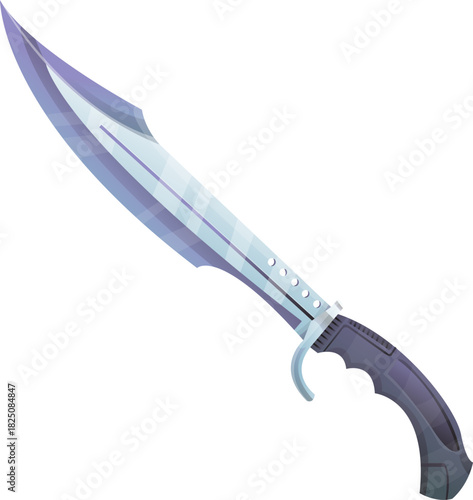 Knife Kitchen Purple Vector Draw Design Funny Cute Eat Cartoon