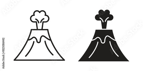 Volcano icons. High-quality vector designs