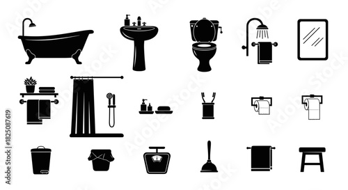 Complete bathroom fixtures set for modern home renovation or new construction projects