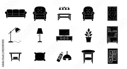 Elegant living room furniture set for modern home decor projects and interior design