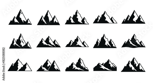 Stunning mountain peaks collection, ideal for outdoor adventure and travel projects