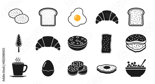 Breakfast Food Icons Set