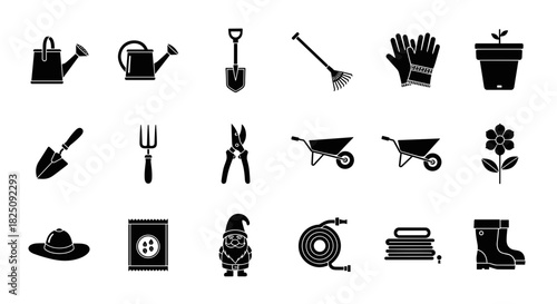Gardening Tools and Equipment Icons