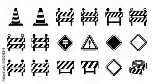 Caution signs and traffic cones alert for road construction hazards, safety first