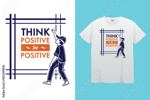 Inspirational typography stay positive hand-lettered design for motivational use t shirt design