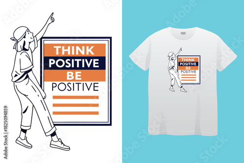 Inspirational typography stay positive hand-lettered design for motivational use t shirt design