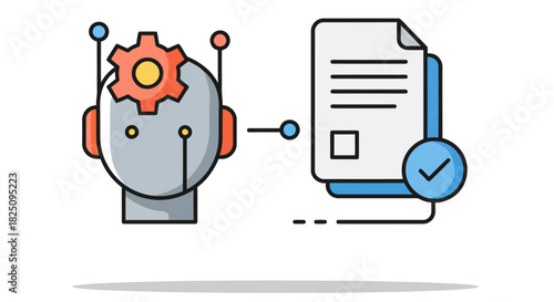 ai document processing robot autonomously validating documents illustrating automated approval process streamlining workflow  ensuring accuracy for business efficiency