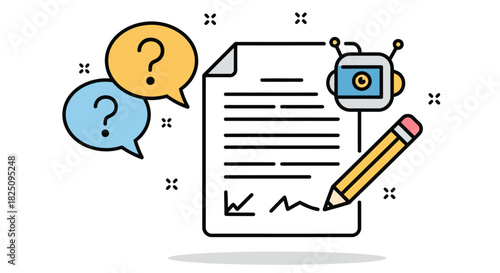 Ai writing assistant signing document with smart contract questions automating content creation and intelligent agreement reviews for efficiency.
