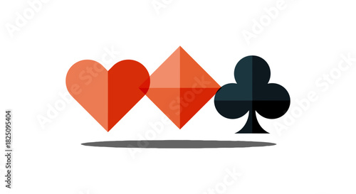 card suits illustration featuring heart diamond and club symbolizing playing cards used for casino games luck and gambling ideal for game promotions.