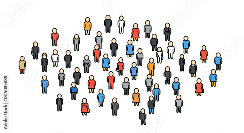 diverse group of people gathering together casually representing teamwork and collaboration suitable for illustrating community engagement and social unity.