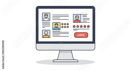 reviewing job candidates on a computer evaluating qualifications and experience for informed hiring decisions perfect for hr tech solutions