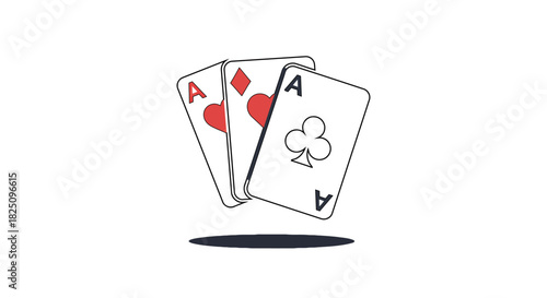 three aces playing cards for game night promotions representing chance luck and a winning hand in poker ideal for casino or gambling ads