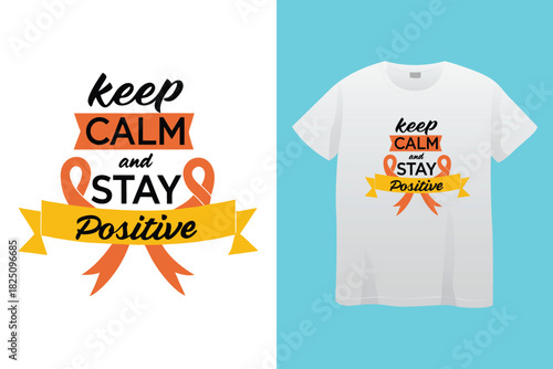 Inspirational typography stay positive hand-lettered design for motivational use t shirt design