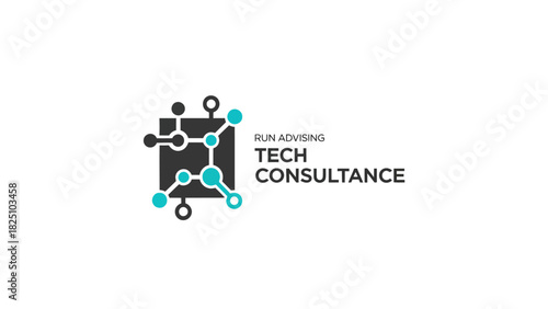 Modern logo featuring a network design, teal accents, and accompanying text on a white background