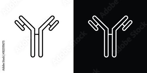 Antibody icon symbol, Set of line icons pack