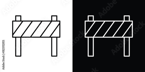 Barrier icon symbol, Set of line icons pack