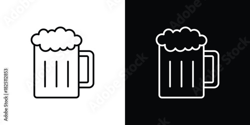 Beer icon symbol, Set of line icons pack