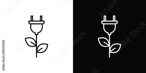 Biomass energy icon symbol, Set of line icons pack