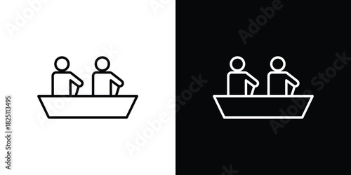 Boat race icon symbol, Set of line icons pack