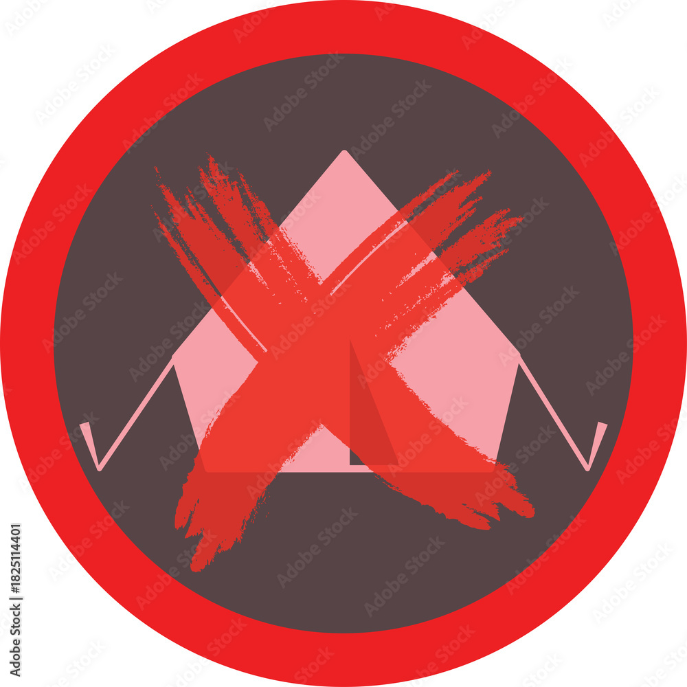 Obraz premium Red Cross Symbol Over Pink Triangle and Dark Gray Circle Against Transparent Background Graphic Design Element